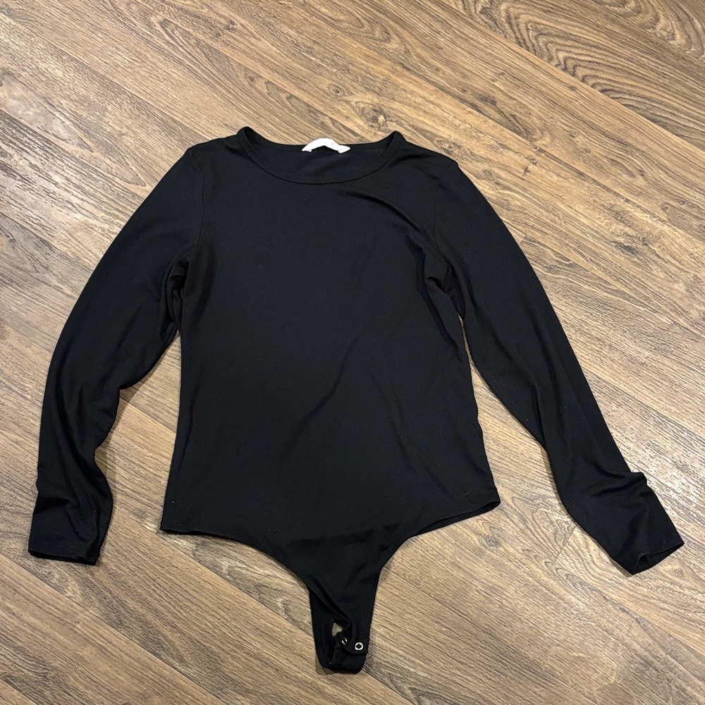 Bluenotes Size Large Classic Black Bodysuit